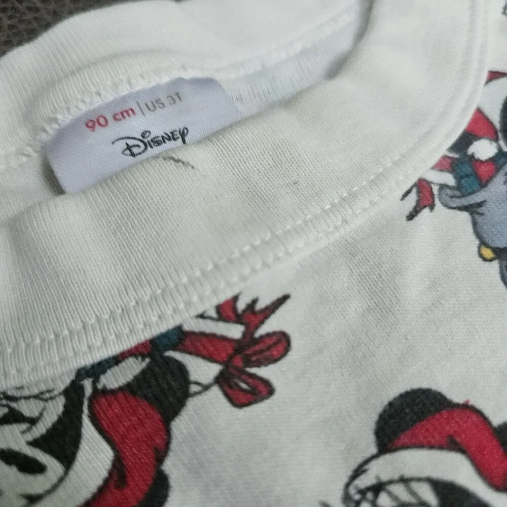 Hanna Andersson Disney Christmas Mickey Minnie Organic Cotton Pajama Set 3T 90cm